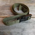 green fastening strap with quick-release buckles